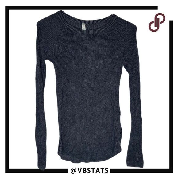 Lululemon Cabin Yogi Long Sleeve Black / Heather Dark Gray in Size 4 - Picture 6 of 11